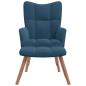 Preview: Relaxsessel mit Hocker Blau Samt