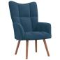 Preview: Relaxsessel mit Hocker Blau Samt