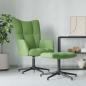 Preview: ARDEBO.de - Relaxsessel mit Hocker Hellgrün Samt