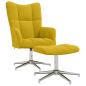 Preview: Relaxsessel mit Hocker Senfgelb Samt