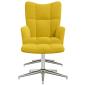 Preview: Relaxsessel mit Hocker Senfgelb Samt