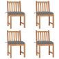 Preview: ARDEBO.de - Gartenstühle 4 Stk. mit Kissen Massivholz Teak