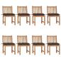Preview: ARDEBO.de - Gartenstühle 8 Stk. mit Kissen Massivholz Teak