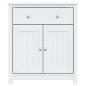 Preview: Badschrank BERG Weiß 69,5x34x80 cm Massivholz Kiefer