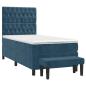 Preview: Boxspringbett mit Matratze Dunkelblau 80x200 cm Samt