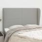 Preview: ARDEBO.de - Kopfteil mit Ohren Hellgrau 147x23x118/128 cm Stoff
