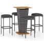 Preview: 5-tlg. Gartenbar-Set mit Kissen Poly Rattan Grau