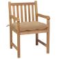 Preview: Gartenst?hle 4 Stk. mit Beigen Kissen Massivholz Teak