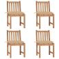 Preview: ARDEBO.de - Gartenstühle 4 Stk. mit Kissen Massivholz Teak