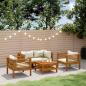 Preview: ARDEBO.de - 5-tlg. Garten-Lounge-Set mit Creme Kissen Massivholz Akazie