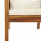 Preview: 5-tlg. Garten-Lounge-Set mit Creme Kissen Massivholz Akazie