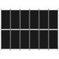 Preview: 6-tlg. Paravent Schwarz 300x220 cm Stoff