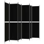 Preview: 6-tlg. Paravent Schwarz 300x220 cm Stoff