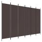 Preview: ARDEBO.de - 6-tlg. Paravent Braun 300x200 cm Stoff