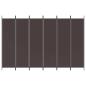 Preview: 6-tlg. Paravent Braun 300x200 cm Stoff