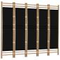Preview: 5-tlg. Paravent Faltbar 200 cm Bambus und Canvas