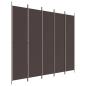 Preview: 5-tlg. Paravent Braun 250x220 cm Stoff