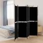 Preview: ARDEBO.de - 4-tlg. Paravent Schwarz 200x180 cm Stoff