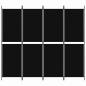 Preview: 4-tlg. Paravent Schwarz 200x180 cm Stoff