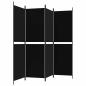 Preview: 4-tlg. Paravent Schwarz 200x180 cm Stoff