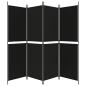 Preview: 4-tlg. Paravent Schwarz 200x180 cm Stoff