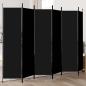Preview: ARDEBO.de - 6-tlg. Paravent Schwarz 300x200 cm Stoff
