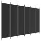 Preview: 6-tlg. Paravent Schwarz 300x200 cm Stoff