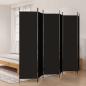 Preview: 6-tlg. Paravent Schwarz 300x200 cm Stoff