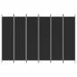Preview: 6-tlg. Paravent Schwarz 300x200 cm Stoff