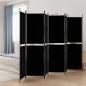 Preview: ARDEBO.de - 6-tlg. Paravent Schwarz 300x200 cm Stoff