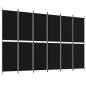 Preview: 6-tlg. Paravent Schwarz 300x200 cm Stoff