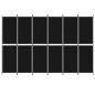 Preview: 6-tlg. Paravent Schwarz 300x200 cm Stoff
