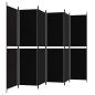 Preview: 6-tlg. Paravent Schwarz 300x200 cm Stoff