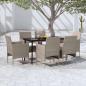 Preview: ARDEBO.de - 7-tlg. Garten-Essgruppe mit Kissen Beige und Schwarz