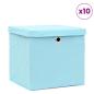 Preview: ARDEBO.de - Aufbewahrungsboxen mit Deckeln 10Stk. Babyblau 32x32x32cm Stoff