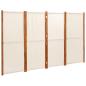 Preview: 4-tlg. Raumteiler Cremeweiß 280x180 cm