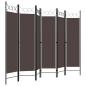 Preview: 6-tlg. Raumteiler Braun 240 x 180 cm