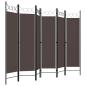 Preview: 6-tlg. Raumteiler Braun 240 x 180 cm