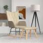 Preview: ARDEBO.de - Schaukelsessel mit Hocker Creme Stoff