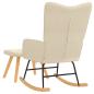 Preview: Schaukelsessel mit Hocker Creme Stoff