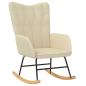 Preview: Schaukelsessel mit Hocker Creme Stoff