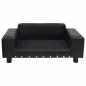 Preview: Hundesofa Schwarz 81x43x31 cm Plüsch und Kunstleder