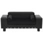 Preview: Hundesofa Schwarz 81x43x31 cm Plüsch und Kunstleder