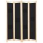 Preview: ARDEBO.de - 4-teiliger Raumteiler Schwarz 160 x 170 x 4 cm Stoff