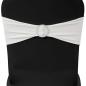 Preview: 25 x Stretch Stuhlschleifen + Diamant Schnalle cremefarben