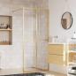 Preview: ARDEBO.de - Duschwand für Begehbare Dusche ESG Klarglas Golden 100x195cm