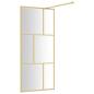 Preview: Duschwand f?r Begehbare Dusche mit ESG Klarglas Golden 80x195cm