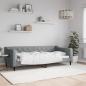 Preview: ARDEBO.de - Tagesbett Hellgrau 90x200 cm Stoff