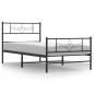 Preview: Bettgestell mit Kopf- und Fußteil Metall Schwarz 90x190 cm