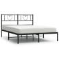 Preview: Bettgestell mit Kopfteil Metall Schwarz 120x190 cm